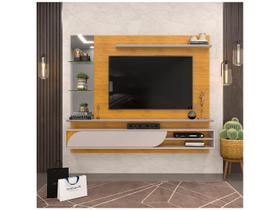 Painel Home p/ TV até 60 polegadas Ravi c/ Prateleiras e Nicho 180x152cm Cedro/Bali - DJ Móveis