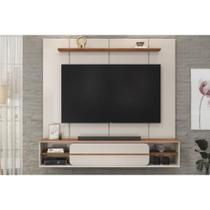 Painel Home p/ TV até 70 Pol Alana 169x180cm Off White/Freijó - DJ Móveis