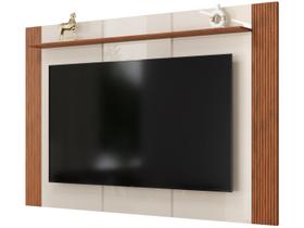 Painel Home p/ TV até 75 Pol Helo 183x136cm Off White/Freijó - DJ Móveis