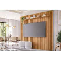 Painel Home p/ TV até 75 Pol Maragogi Ripado c/ Prateleira 230x220cm Nature - Permóbili