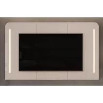 Painel Home p/TV até 75 Polegadas Atlas 100% MDF c/ Led 218x135cm Off White - DJ Móveis