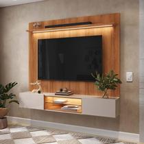 Painel Home para TV 75” com Bancada Évora 180cm Lukaliam Jequitiba/Off White
