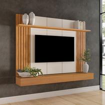 Painel Home para Tv até 84 Polegadas Ripado com Prateleiras e 3 Gavetas Supreme