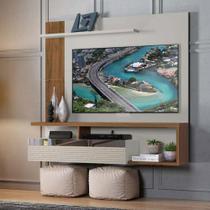 Painel Home para Tv de até 60 polegadas Linea Brasil Tijuca Off White Nogueira