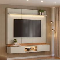 Painel Home Para TV Sala De Estar Ferrara Canela Off White Fosco 166cm Painel Home Para TV Sala De Estar Ferrara Canela Off White Fosco 166cm