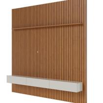 Painel Home Ripado Prime Nature Off White Sala de TV 75 Polegadas 2.80m Painel Home Ripado Prime Nature Off White Sala de TV 75 Polegadas 2.80m