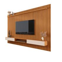 Painel Home Ripado TV Até 75 Polegadas 1.8 Nature Off White Valerius Shop JM