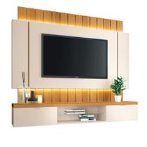 Painel Home Suspenso 1.8 para TV até 55" Sala de Estar Illusion Off White/Cinamomo G26 - HB Móveis