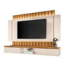 Painel Home Suspenso 2.2 para TV até 70" Sala de Estar Illusion Off White/Cinamomo G26 - HB Móveis