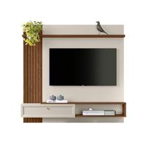 Painel Home Suspenso C/ Lateral Ripado Sala Estar TV Até 55 Polegadas 1 Porta Basculante 1 Prateleira Alvorada