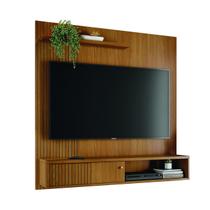 Painel Home Suspenso Lateral Frisado TV Até 65 Polegadas 1 Porta de Correr em MDF 1 Prateleira Aurora