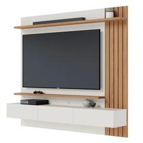 Painel Home Suspenso para Tv 70 Pol. 180cm Buriti C05 Off White Matte/Freijó - Mpozenato