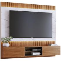 Painel Home Suspenso Para TV 70 Polegadas Buzios Noce Milano Preto Calacatta CLB