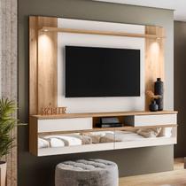 Painel Home Suspenso Tv 75 " Charme Espelho e Luminária LED