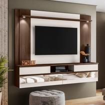 Painel Home Suspenso Tv 75 " Charme Espelho e Luminária LED
