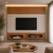 Painel Home Theater 220cm x 150cm 75 Polegadas 100% Mdf Painel Home Theater 220cm x 150cm 75 Polegadas 100% Mdf