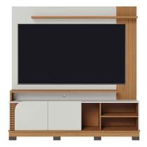 Painel Home Theater Jureli 2 Portas 1.8 Até 75 Polegadas Off White Matte - Freijó