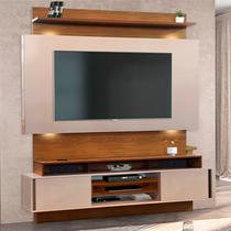 Painel Home Theater Suspenso Rack Louro Freijo/Off White Painel Home Theater Suspenso Rack Louro Freijo/Off White