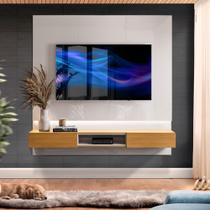 Painel Home TV 70 Polegadas Off White Marrom