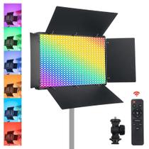 Painel Iluminador LED U800+ RGB 50W Controle e Fonte Bivolt