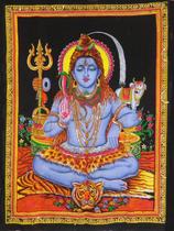 Painel Indiano em Tecido - Deus Shiva