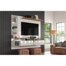 Painel Intense Off White/Damasco para TV até 55 Polegadas com 2 Portas e Espelhos - Lukaliam