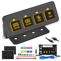 Painel Interruptor Sem Fio 4 Vias Niking Auto Caixa de Relé 12V Painel Interruptor Sem Fio 4 Vias Niking Auto Caixa de Relé 12V