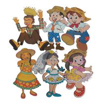 Painel Junino Kit Casal Caipira - 06 unidades