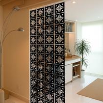 Painel kit 12 decorativo divisória de ambiente sala cozinha escritório painel em MDF preto premium