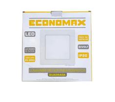 Painel Led 18W Economax Sobrepor Quadrado Branco Frio 6500k