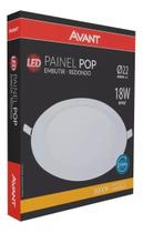 Painel LED 18w Embutir Redondo 3000k Branco Quente - Avant