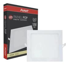 Painel Led 18w Quadrado Embutir 22mm 4000k Luz Branco Neutr