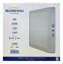Painel LED 18w Sobrepor Quadrado 22x22 Alumínio 6500k Branco Frio - Blumenau