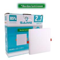 Painel Led 2 em 1 Quadrado 22W 6500K Branco Saime Painel Led 2 em 1 Quadrado 22W 6500K Branco Saime