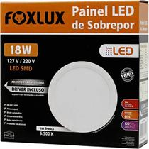Painel LED 20,5x20,5 Redondo Branco Sobrepor 18W 6500K Foxlux