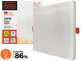 Painel Led 24w Quadrado Sobrepor/embutir Super Led Luz Forte
