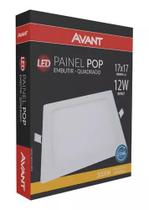 Painel Led Avant Pop 12W Embutir 3000K Quadrado 17X17