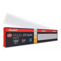 Painel Led Avant Retangular 18w 10x60cm Embutir 3000k 5 Un. Painel Led Avant Retangular 18w 10x60cm Embutir 3000k 5 Un.