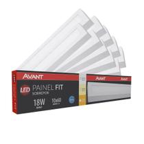 Painel Led Avant Retangular 18w 10x60cm Sobrepor 4000k 10 Un