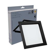 Painel Led Comfort Quadrado Embutir Recuado Borda Preta 30W 2700K Bivolt- Avant