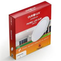 Painel LED de Embutir 02905A 24W Bivolt 4000K Redondo Branco Ourolux Painel LED de Embutir 02905A 24W Bivolt 4000K Redondo Branco Ourolux
