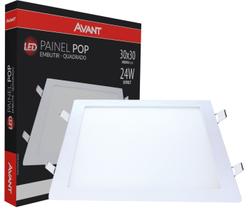 Painel Led de Embutir Quadrado Avant 24W Bivolt Quadrado Branco Frio