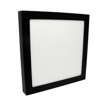 Painel LED de Sobrepor Jet Black 25W Luz Branca Quadrado Preto Bivolt Save Energy