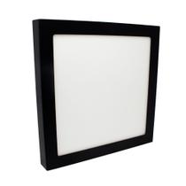 Painel LED de Sobrepor Jet Black 25W Luz Branco Frio Quadrado Preto Bivolt Save Energy