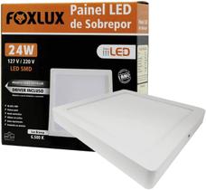 Painel Led De Sobrepor - Luz Branca (6500K) 24W Bivolt Aut