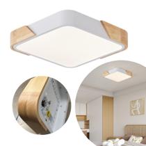 Painel Led de Sobrepor Quadrado com Detalhe Madeira Moderno Chique 30w 3em1 Psq-040 Painel Led de Sobrepor Quadrado com Detalhe Madeira Moderno Chique 30w 3em1 Psq-040
