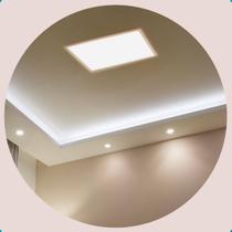 Painel Led Embutido Teto Bivolt Luminaria Decorar Iluminação Embutir Branco Frio