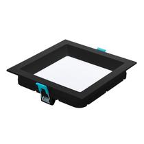 Painel Led Embutir 12w 4000k 800lm Recuado Quadrado Preto 16,7cm Bivolt