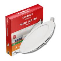 Painel Led Embutir 18w Bivolt 6500k Redondo Ourolux