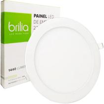 Painel Led Embutir 18W Redondo 22Cm Branco Quente